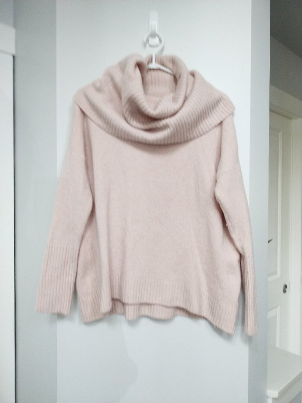 French Connection light pink cowl neck long sleeve sweater